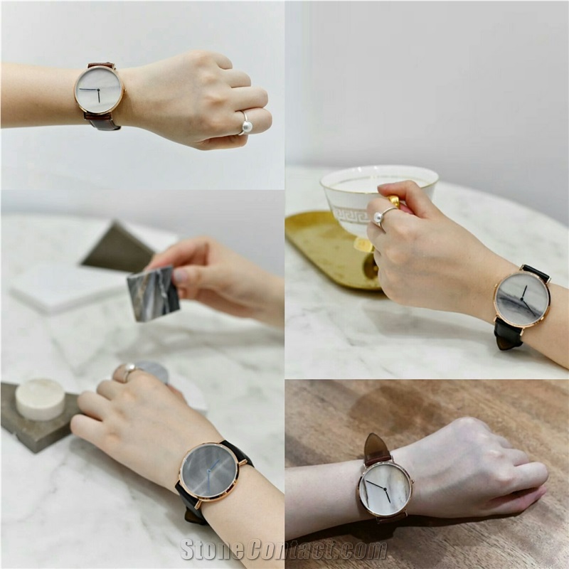 Marble Stone Art Design Watch Clock
