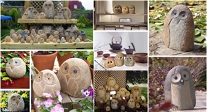 Nature Stone Owl Carving Different Styles