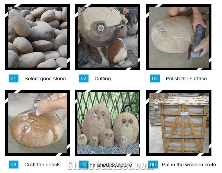 Nature Stone Owl Carving Different Styles