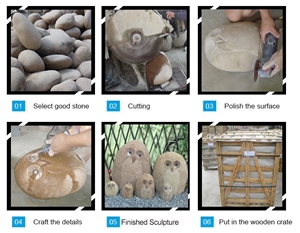 Nature Stone Owl Carving Different Styles