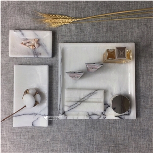 Small Size Natural Eco-Friendly Lilac Marble Tray