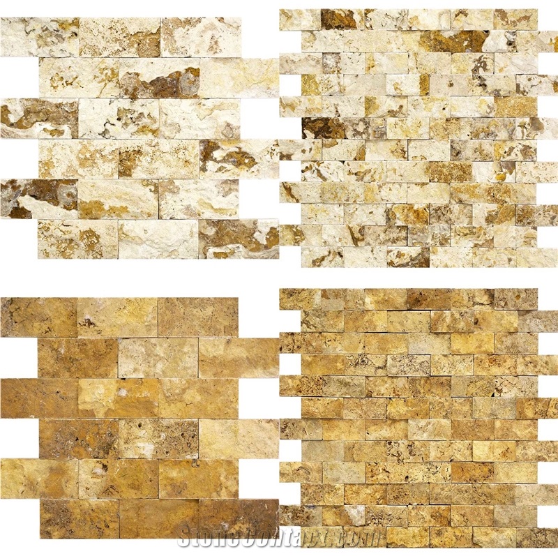 Gold Scabas Scabosa Split Face Mosaic Tiles