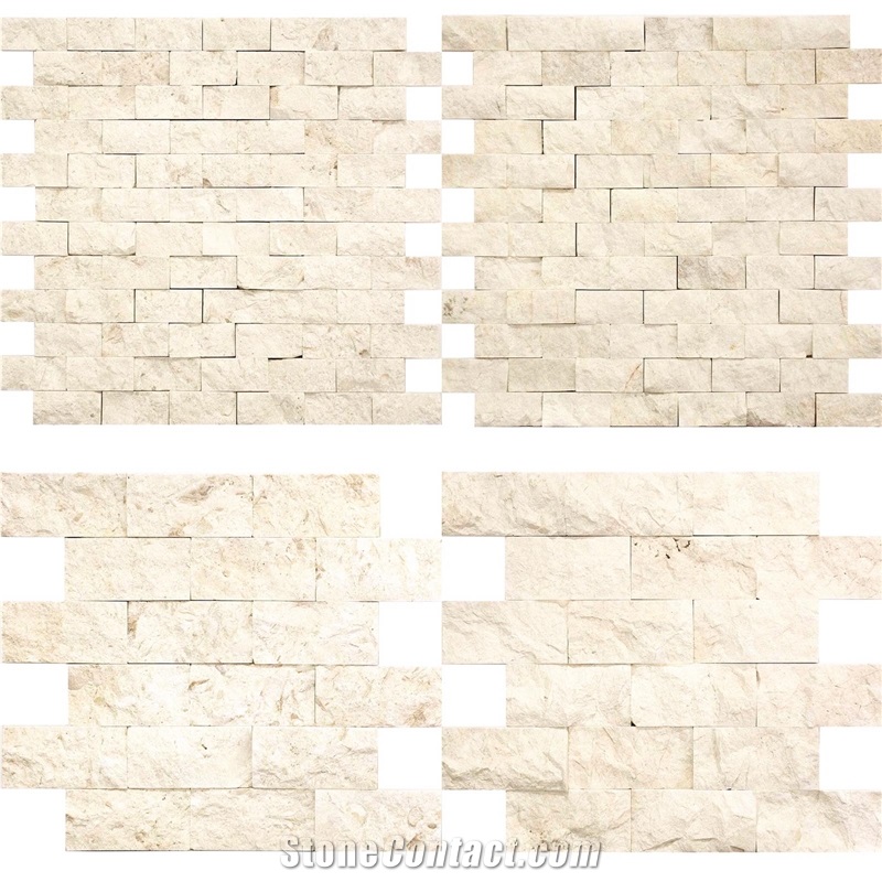 Noche - Denizli Noce Travertine Split Face Mosaic Tiles