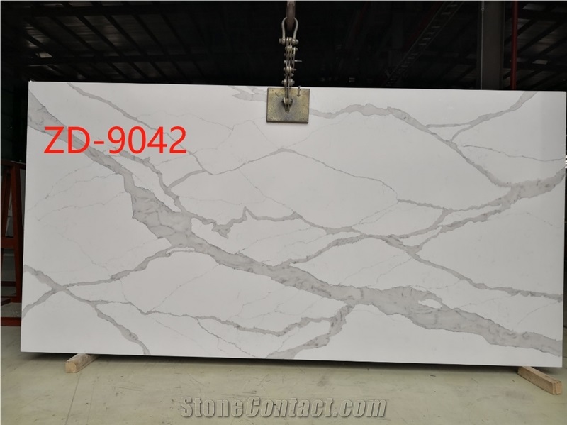 Ice Crack Calacatta Quartz Slab