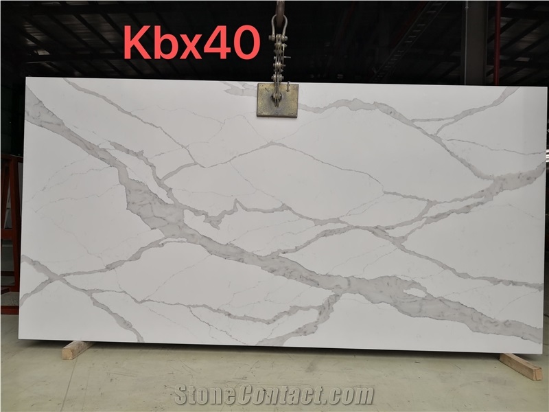 Ice Crack Calacatta Quartz Slab