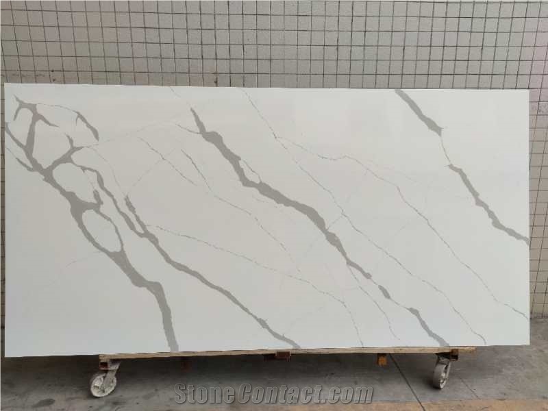 New White Calacatta Quartz Stone Slabs