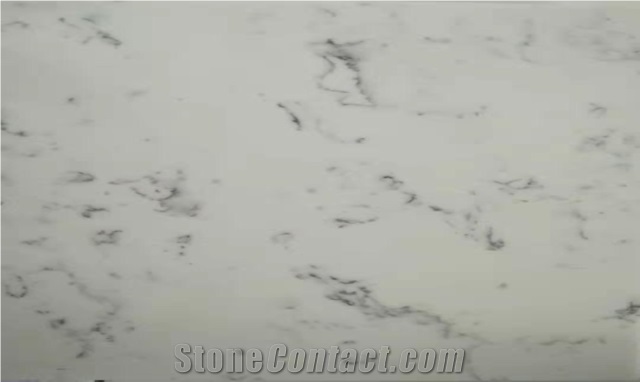 Off-White Calacatta Quartz Stone Slab