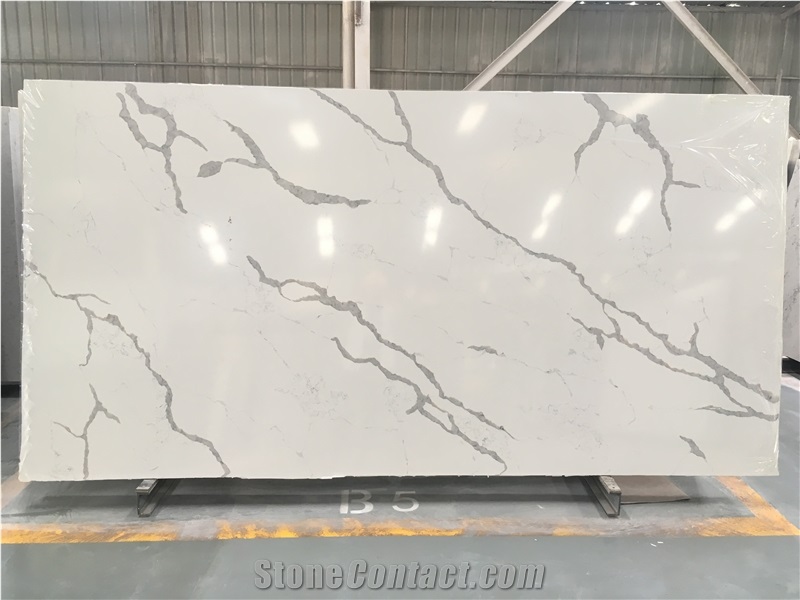 Zd-9510 Carrara White Quartz Stone Slabs
