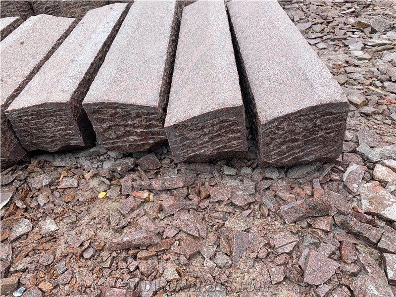 G354 Red Granite Curb