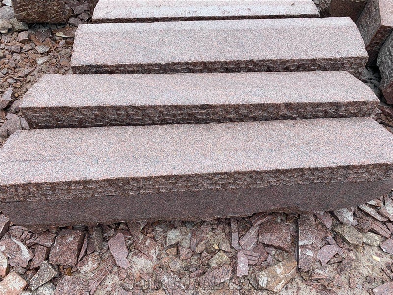 G354 Red Granite Curb