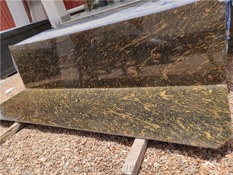 Black Gold Galaxy Granite Slabs