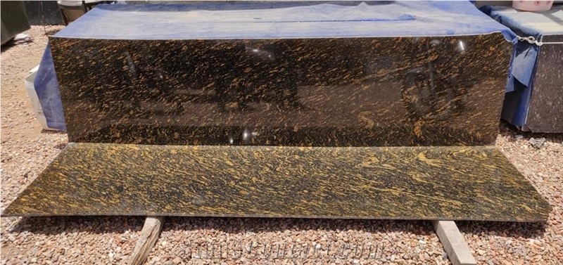 Black Gold Galaxy Granite Slabs