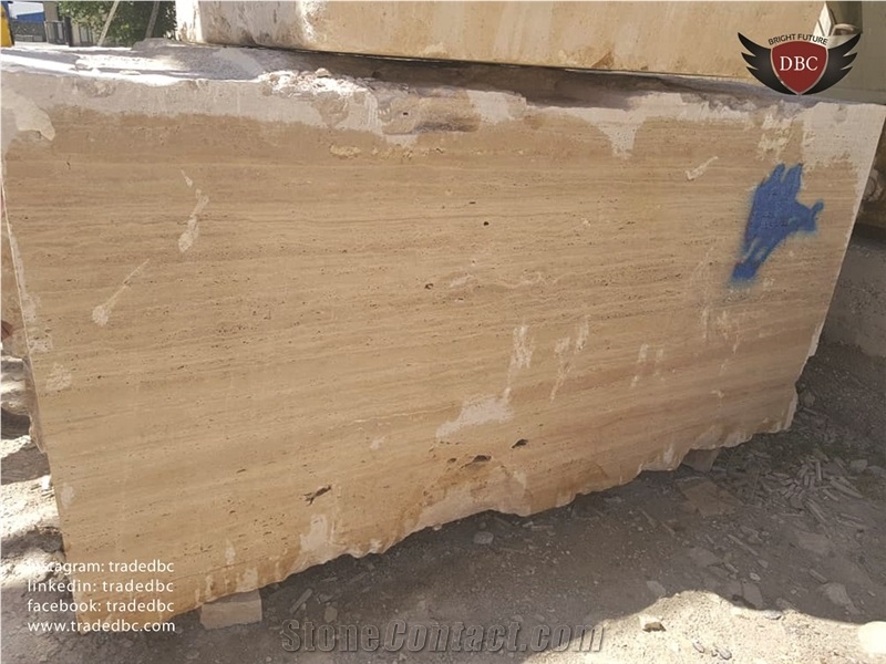 Takab Travertine Block, Iran Beige Travertine