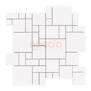 Baroque Mosaic Bianco Dolomite Marble Mosaic