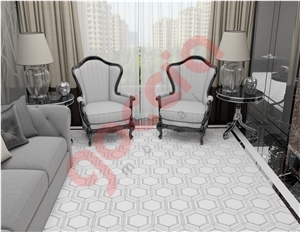 Bexagon Bianco Dolomite & Bianco Dolomite Mosaic