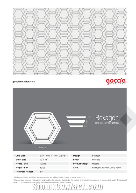 Bexagon Bianco Dolomite & Bianco Dolomite Mosaic