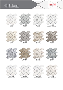 Boluche Mosaic Bianco Dolomite & Glass Mosaic
