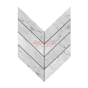 Chevron Mosaic Bianco Carrara Marble Mosaic