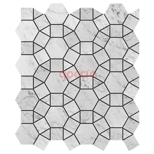 Daisy Mosaic Bianco Carrara Marble Mosaic