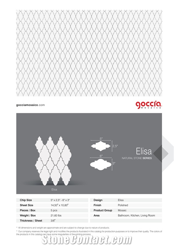 Elisa Bianco Dolomite Marble & Bianco Carrara
