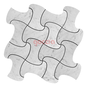 Fusion Mosaic Bianco Carrara Marble Mosaic