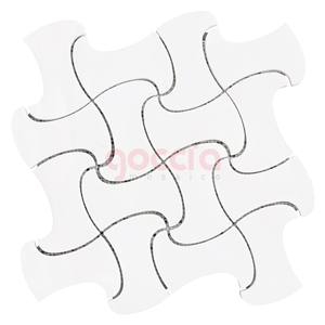 Fusion Mosaic Bianco Dolomite Marble Mosaic