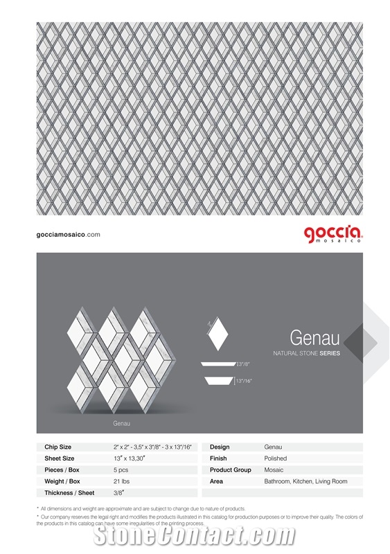 Genau Mosaic Bianco Carrara Marble