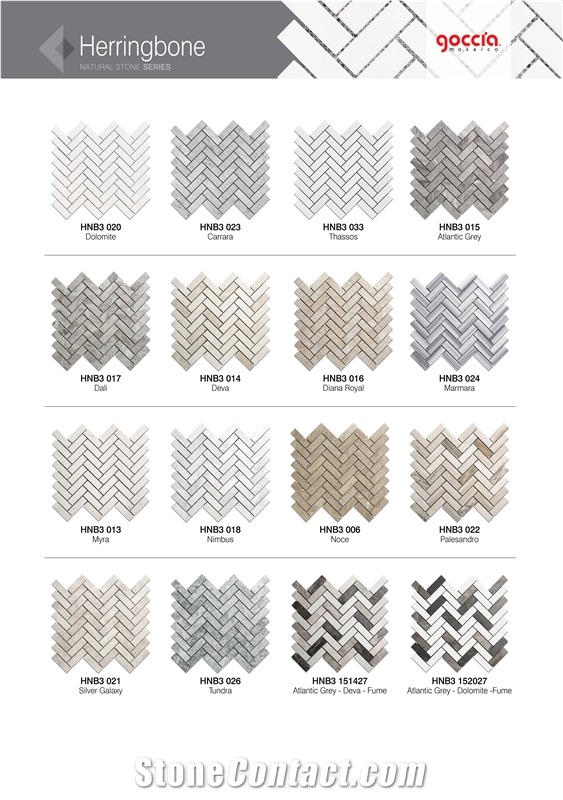 Herringbone 1x3 Mosaic Bianco Dolomite Marble