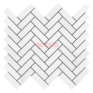 Herringbone 1x3 Mosaic Thassos Marble Herringbone 1x3 Mosaic Thassos Marble