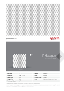 Hexagon 1" Mosaic Thassos Marble Mosaic
