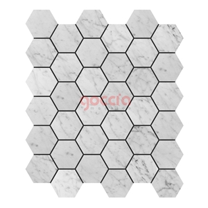 Hexagon 2" Mosaic Bianco Carrara Marble Mosaic