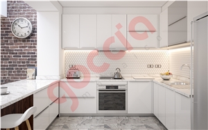 Hexagon 2" Mosaic Bianco Dolomite Marble Mosaic
