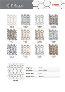 Hexagon 2" Mosaic Bianco Dolomite Marble Mosaic