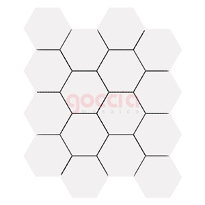 Hexagon 3" Mosaic Bianco Dolomite Marble Mosaic
