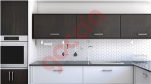 Hexagon 3" Mosaic Bianco Dolomite Marble Mosaic