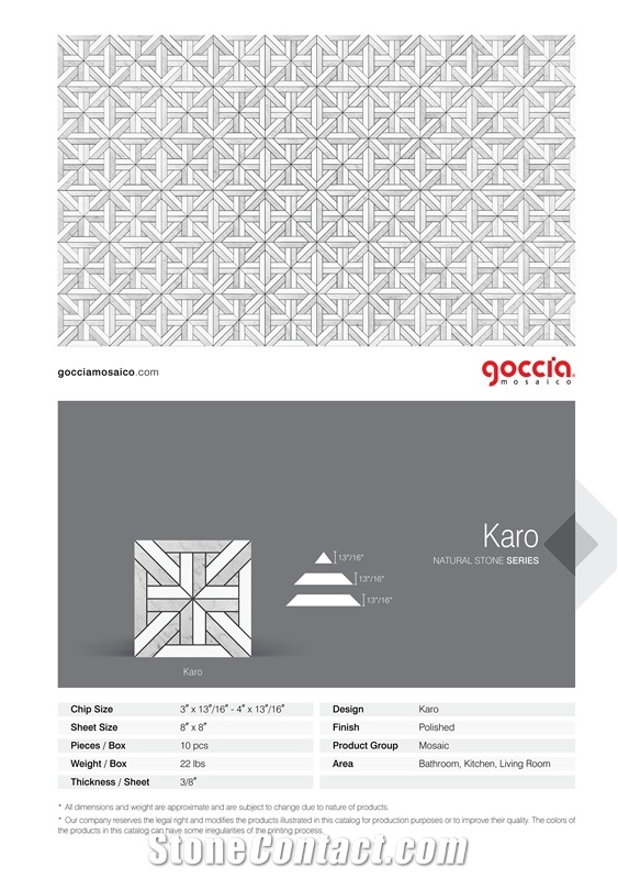 Karo Mosaic Bianco Carrara Marble