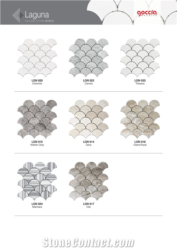 Laguna Mosaic Bianco Dolomite Marble Mosaic