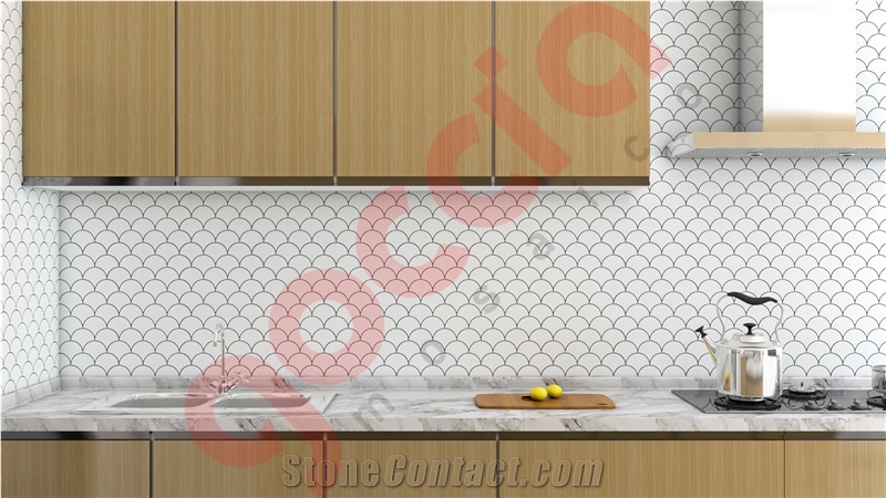 Laguna Mosaic Bianco Dolomite Marble Mosaic