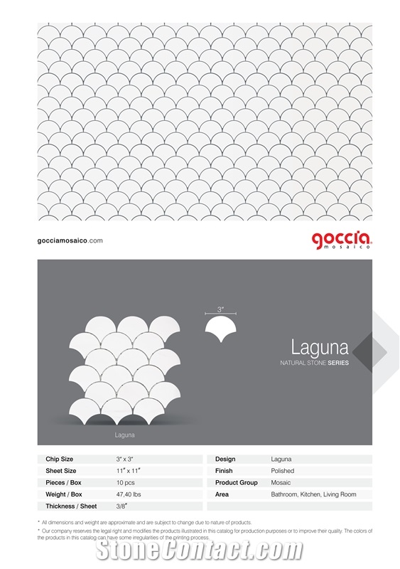 Laguna Mosaic Bianco Dolomite Marble Mosaic