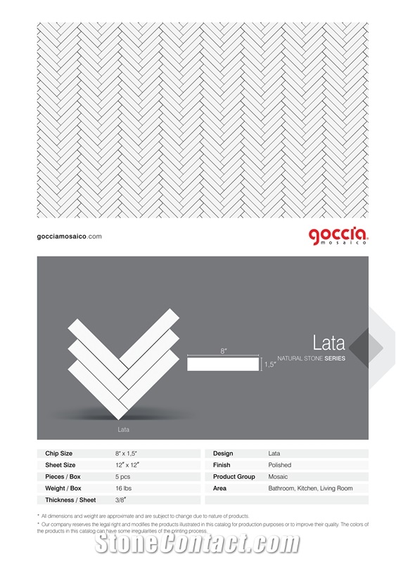 Lata Mosaic Bianco Dolomite Marble Mosaic