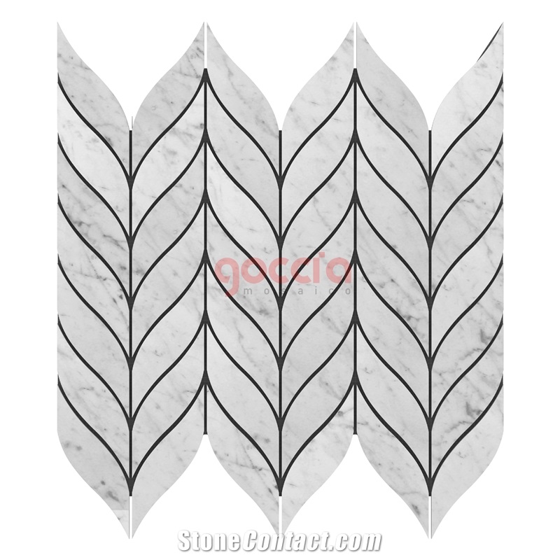 Leaf Mosaic Bianco Carrara Marble