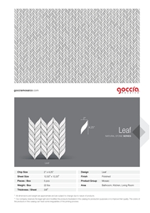 Leaf Mosaic Bianco Carrara Marble