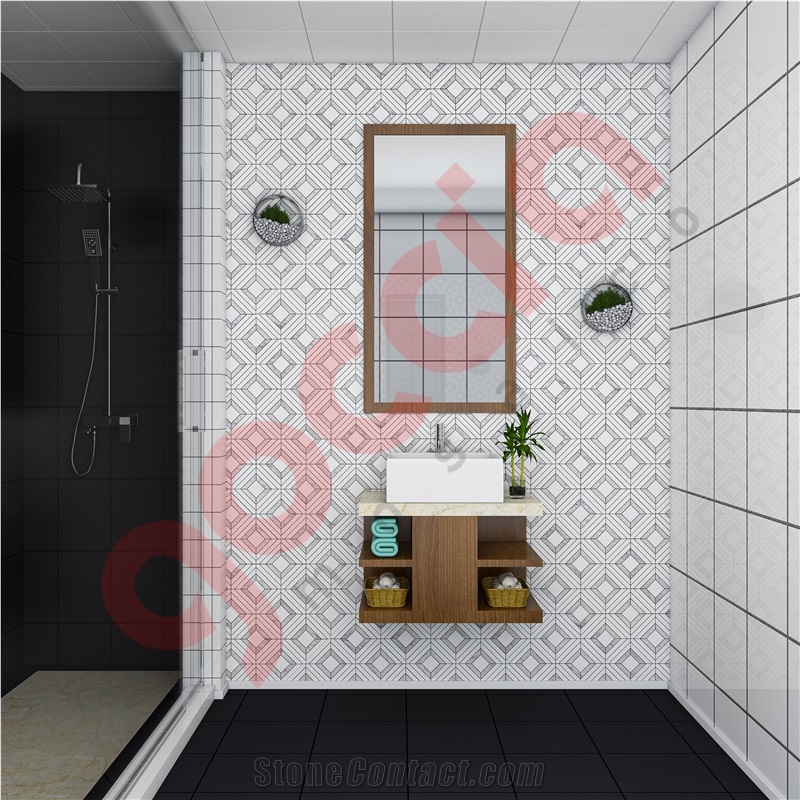 Lente Bianco Dolomite & Bianco Carrara Marble Mosaic