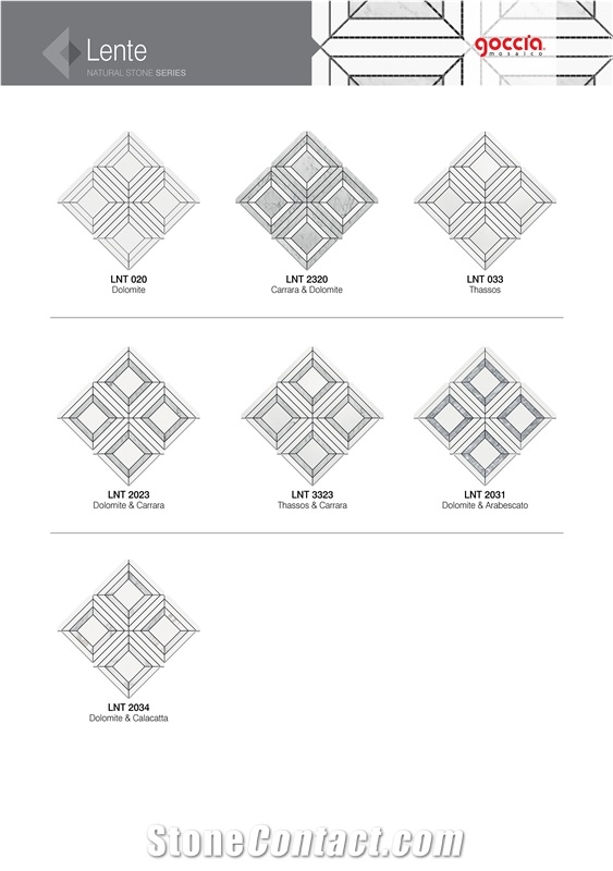Lente Bianco Dolomite & Bianco Carrara Marble Mosaic
