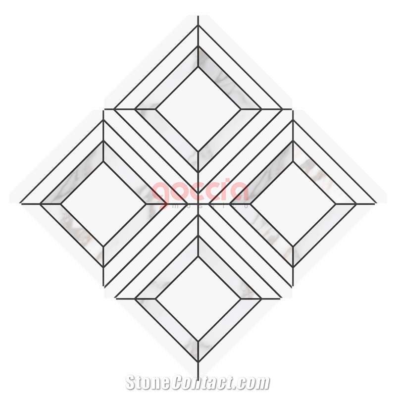Lente Mosaic Bianco Dolomite & Calacatta