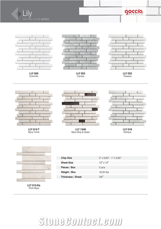 Lily Mosaic Bianco Carrara Marble Mosaic