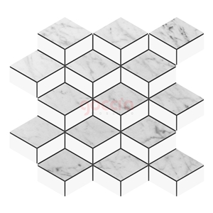 Mabella Bianco Carrara & Bianco Dolomite Stone Mosaic