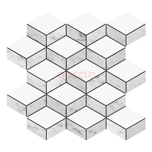 Mabella Bianco Dolomite & Bianco Carrara Mosaic