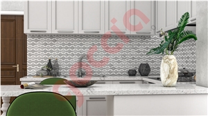 Mabella Bianco Dolomite & Bianco Carrara Mosaic