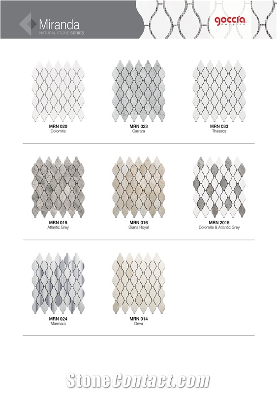 Miranda Mosaic Bianco Dolomite Marble Mosaic